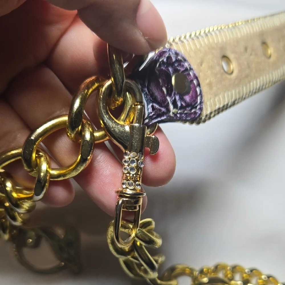 Baby Phat Gold and Purple Chain Belt